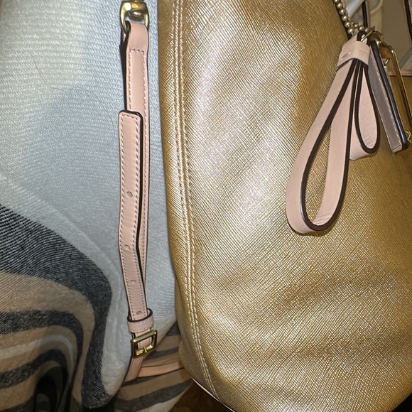 Coach Park Metro tote beautiful gold w/ beige (with a slight hue of pink) F25663 - Picture 9 of 16